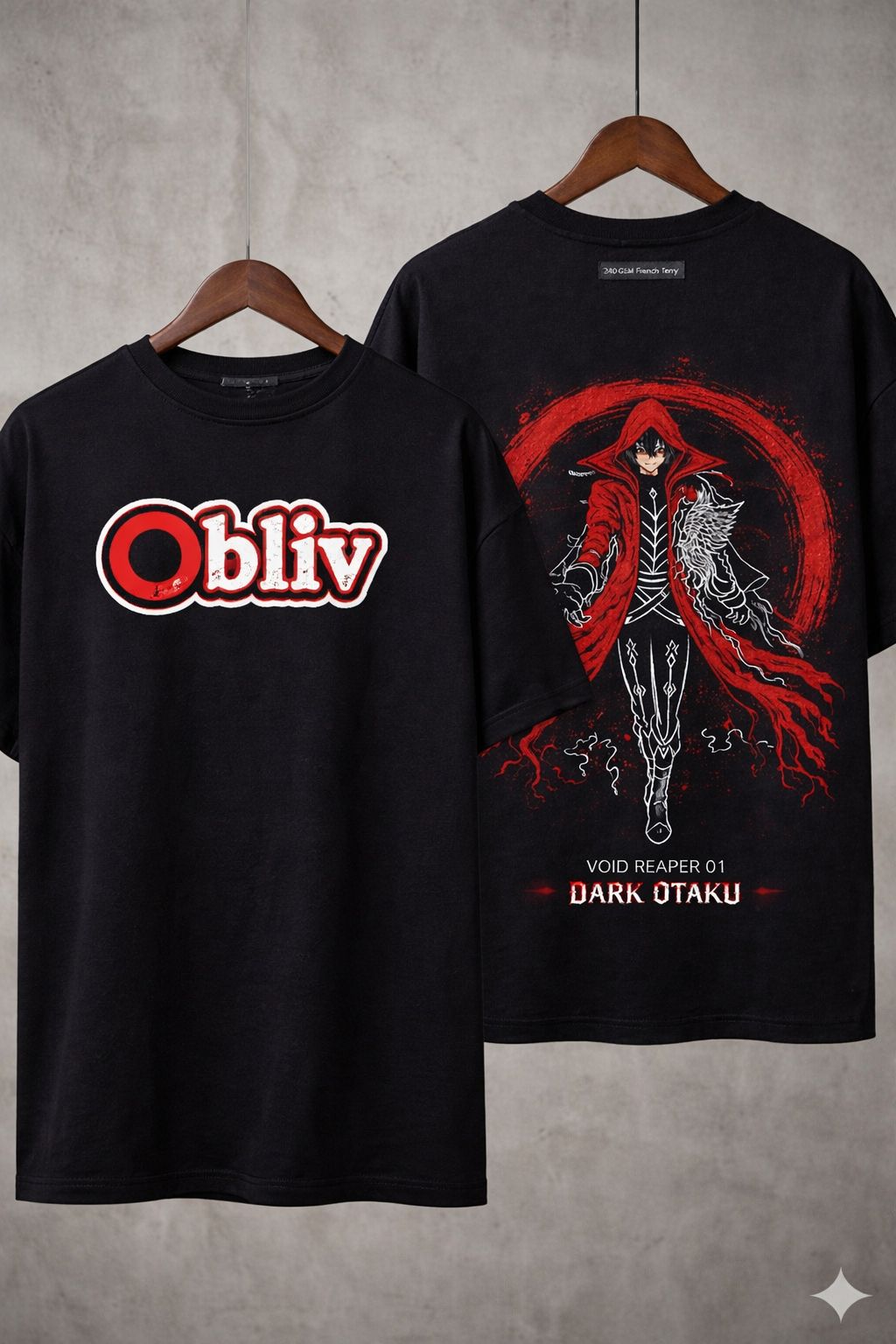 Obliv Dark Otaku Oversized T-Shirt – Void Reaper Graphic Streetwear Tee